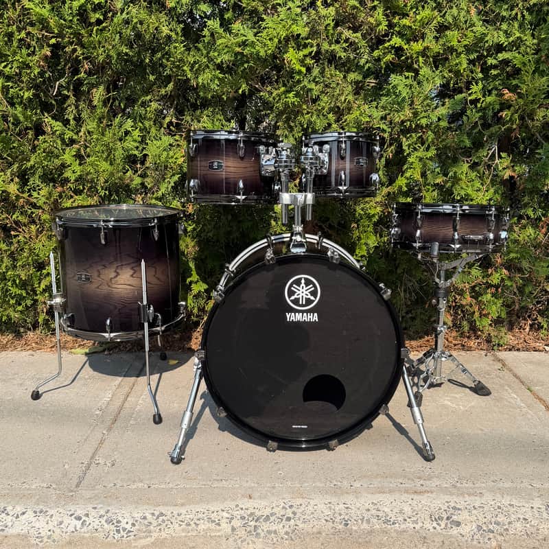 Yamaha Live Custom Oak 22 16 12 10 + 14 Snare // Drum set Black image 1