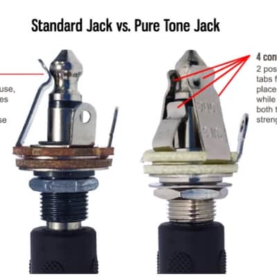PURE TONE FULL CONTACT OUTPUT JACK MONO FOR GUITAR - AMPLIFIER AND EFFECT PEDAL image 2