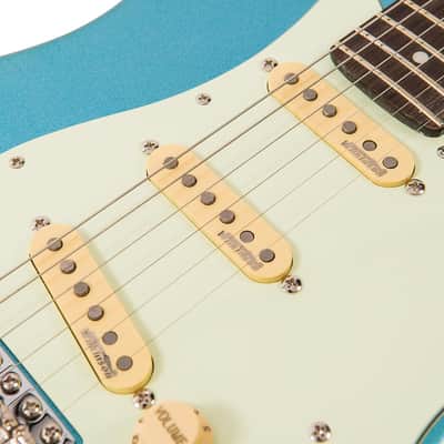 Vintage V6 ReIssued Electric Guitar ~ Candy Apple Blue image 9
