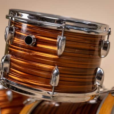 1970s Tempro Tiger Eye's Pearl Drum Set 14x20 8x12 and 16x16 image 4