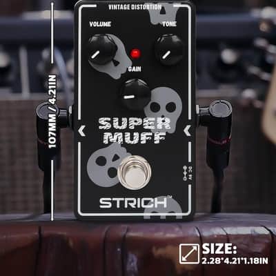 STRICH Distortion Guitar Pedal, Morpher Distortion, Super Muff Analog, Tight, Classic Crunch 80s Metal, True Bypass for Electric Guitar, White and Black image 6