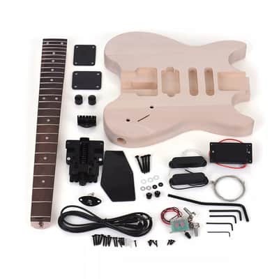 Unfinished DIY Electric Guitar Kit – Basswood Body, Maple Neck, No Headstock, 5-Way Pickup Switch image 2