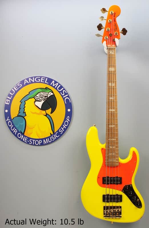 Fender MonoNeon Signature Jazz Bass V 2022 - Neon Yellow image 1