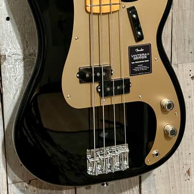 New Fender Vintera II '50s Precision Bass with Maple Fretboard  Black, Support An Indie Music Store! image 3