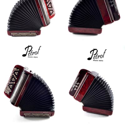 Rare Old/Vintage Top German Made Chromatic C System Button Accordion Hohner Artiste V - 120 bass + Brand New Petrof Straps - Golden Era image 22