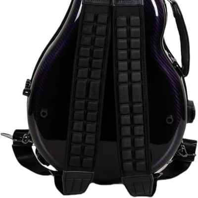 Crossrock Air Carbon Mandolin Case for F-Style (Fits Gibson F5) | Gloss 3K Carbon Weave Finish in Royal Purple, TSA Lock, Backpack Straps, Dust Cover – Elite Flight Case image 5