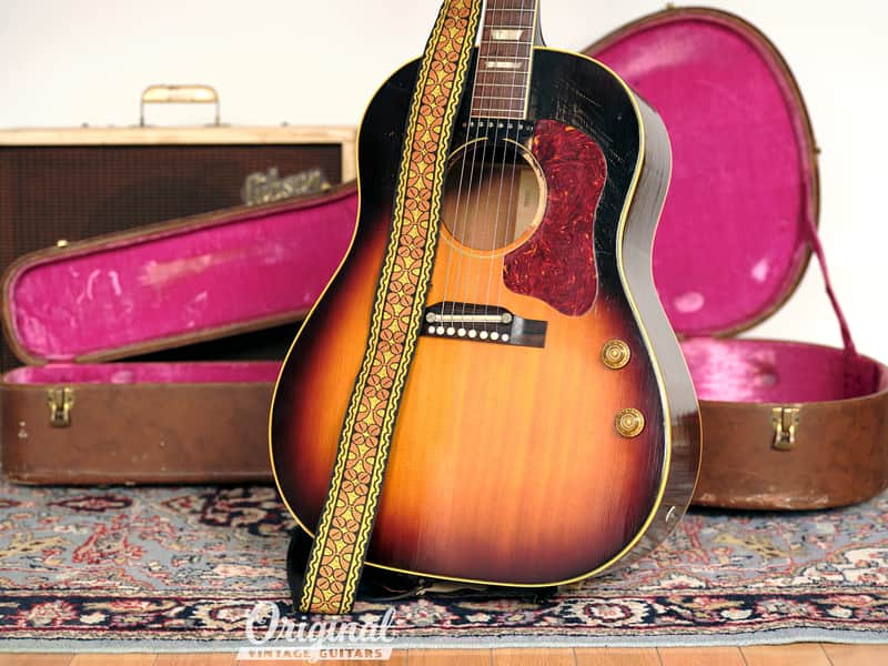 Crack Free 1957 Gibson J-160E Acoustic Guitar with Original Lifton Case