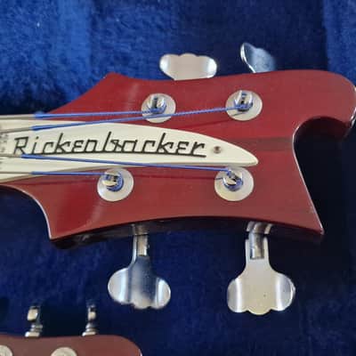 1981 Rickenbacker 4080 6/4 Double Neck 4001 Bass 480 Guitar Burgundy Red image 7
