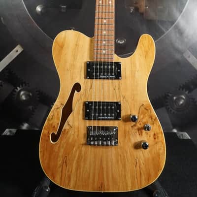 IYV Semi-Hollow Single-Cut Electric Guitar – Natural Finish image 1