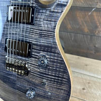 PRS Custom 24 Semi-Hollow Wood Library Flame Maple 10 Top Korina Body/Neck Ebony Fretboard- Charcoal Finish image 2