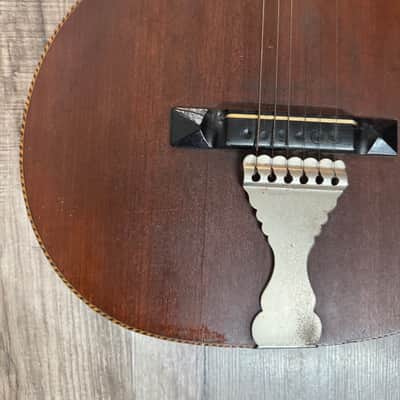 Antique 1920s Parlor Guitar Oscar Schmidt George Washburn Regal Supertone Walnut image 2