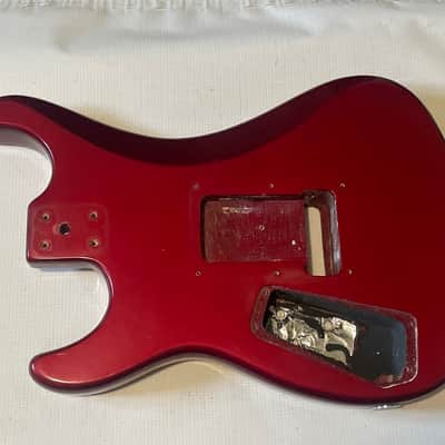 1985 Korean Kramer Striker 200st Candy Red Stratocaster Plywood Guitar Body Floyd Tremolo image 13