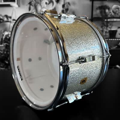 Ludwig No. 996-1 Club Date Outfit Drum Set (8x12"/14x14"/14x20") w/ Keystone Badges 1967 - Silver Sparkle image 8