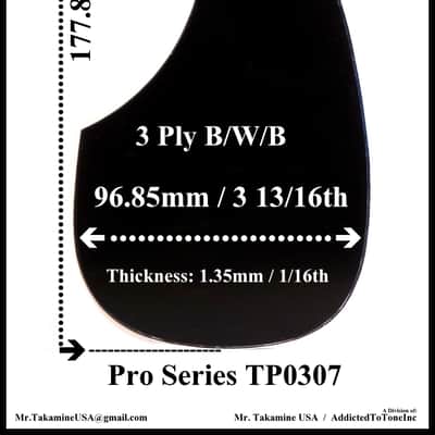 Takamine Pro Series TP0307 Acoustic Guitar 3 Ply B/W/B Pickguard / OEM Geniuine Part image 6