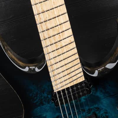 Mayones Duvell 7 Elite VF Custom Eye Poplar - Trans Teal Burst Gloss image 10