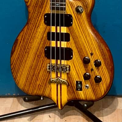 1979 Alembic Series 1, 4 String Bass, Stunning Natural Zebra Wood, LED Fret Lights, Very Nice Bass ! image 19