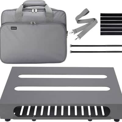 Guitar Pedal Board 13.8" x 11" Guitar Pedalboard with Gig Bag and Mounting Tape (Gray) image 1