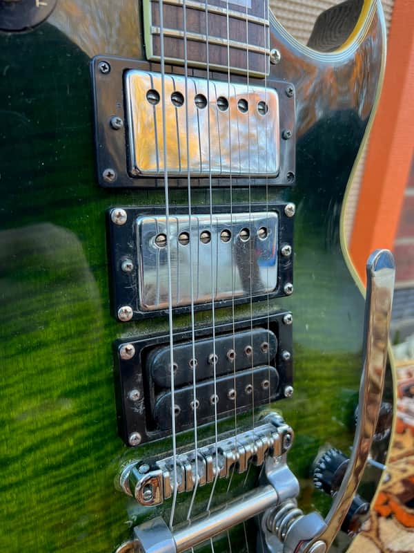 Vintage 1979 Aria Pro II LC440 Les Paul Custom Japan Green Burst