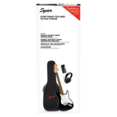 Fender Squier Affinity Series Stratocaster® Mustang™ Micro Pack, Black, Gig Bag image 4