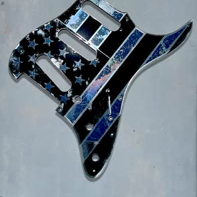 American Flag Pickguard & Tremolo Cover in Gun Metal Gray Acrylic Mirror for Fender Stratocaster SSS, HSS, HSH Setups Available image 8