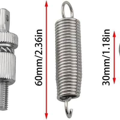 6PCS Pedal Springs for Shelf Drums Silver 2 Piece Springs 2 Piece Hooks 2 Piece Hanger Blocks Bass Drum Pedal Spring Tension Assembly Stainless Steel Spring Percussion Hardware Components image 2