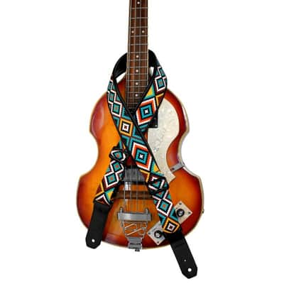 Strap for Guitar Ukrainian Nylon + Leather Ethnic Colored image 6