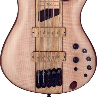 Ibanez Premium SR5FMDX2 5 string Bass Guitar, Natural Low Gloss image 4