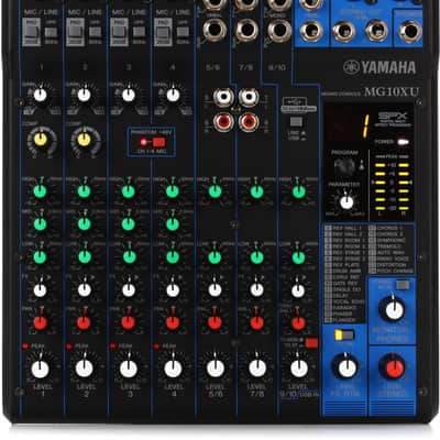Yamaha MG10XU 10-channel Mixer with USB and FX Bundle with Hosa YPP-118 Y Cable - 1/4 inch TRS Male to Dual 1/4 inch TRS Female image 3
