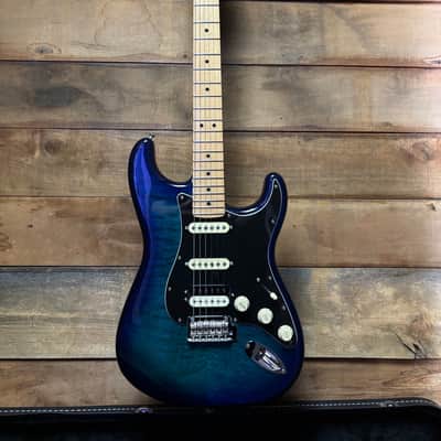2022 Fender Limited Edition HSS Strat Plus Top Blue Burst w/case image 6