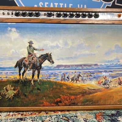 Charlie Daniels' Fender 1969 Twin Reverb Amp with Custom Cowboy Painting Front Panel 1969 - Mahogany image 2