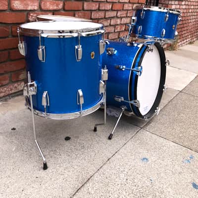 Ludwig Jazette 1970’s - Blue Sparkle Drum Kit with 18” Bass Drum image 8
