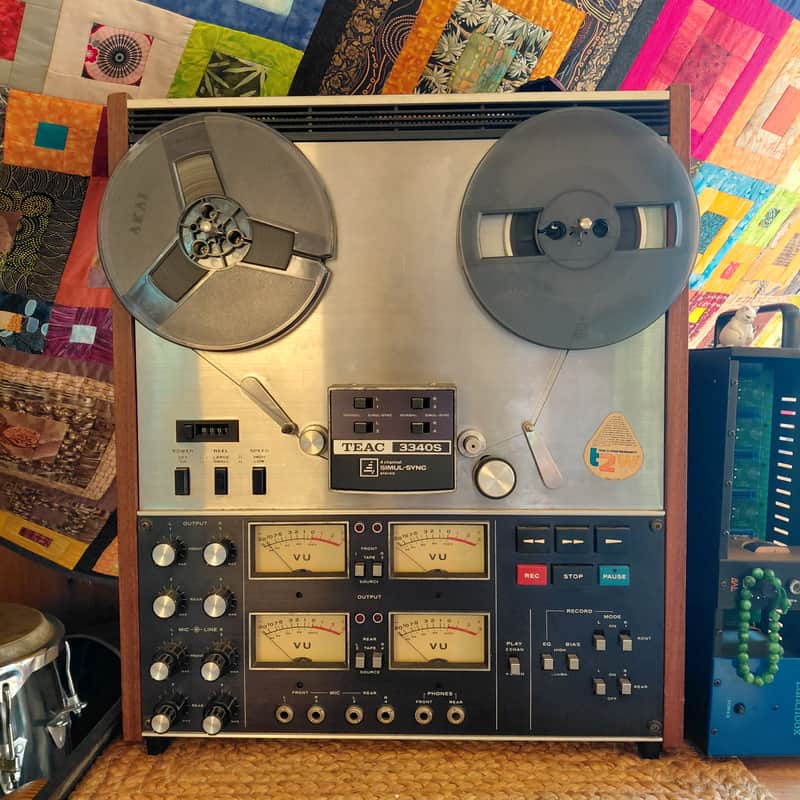 TEAC A-3340S 1/4" 4-Track Reel to Reel Tape Recorder 1970s - Silver