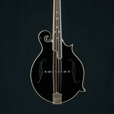Bourgeois M5-F-BT Full Aged Tone Adirondack Spruce and European Flamed Maple Black Top Mandolin NEW image 2