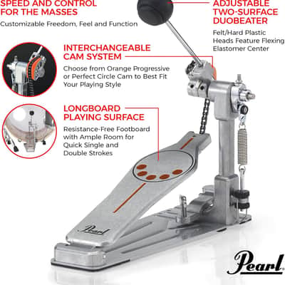 Pearl P930 Demonator Single Chain Interchangeable Cam Powershifter,Chrome image 2