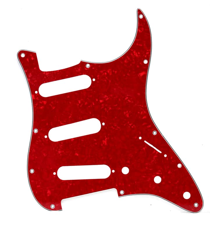 Brio Pickguard for Fender® Stratocaster® Strat® Usa/Mim Standard SSS 11-Hole 4Ply Red Pearloid image 1