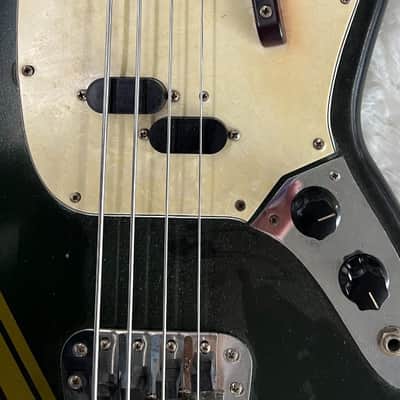 1973 Fender Mustang Competition Bass Burgundy Blue Aged Green w/Fender Gig Bag image 3