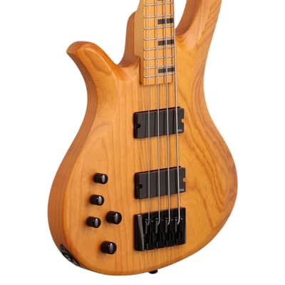 Schecter Riot 4 Session Left Handed Bass Guitar Aged Natural Satin Bild 9