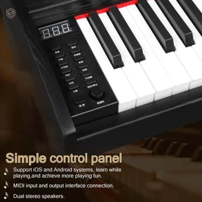 Ukscs 61 Key Piano Semi-Weighted Standard Keyboards Digital Piano with Furniture Stand，MIDI Bluetooth, Headphone，for Piano Lover Black color image 4