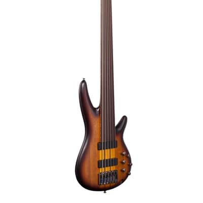 Ibanez SRF706 Portamento Fretless Bass Guitar Brown Burst Flat image 8