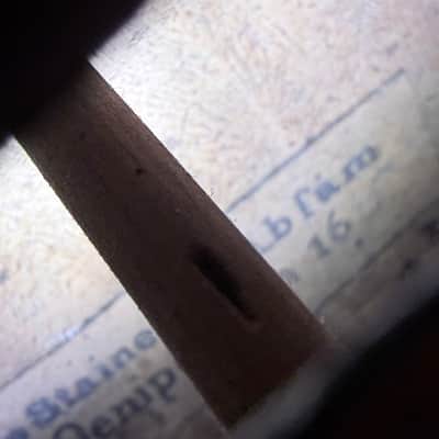 Antique Jacobus Stainer-Style Full-Size Violin – 1635 Label, Bow & Case Antique Jacobus Stainer-Style Full-Size Violin – 1635 Label, Bow & Case Unknown  - warm amber-brown finish, attractive figured maple back and sides image 14