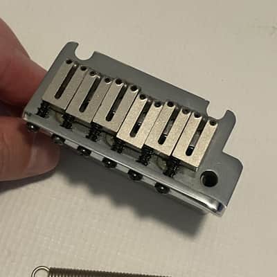 1980's Fender USA American Stratocaster 2 Post Chrome Tremolo Bridge & Arm 2 1/16" image 5