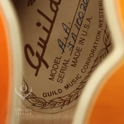 1988 Guild Artist Award in RARE Orange Sunburst w/ flame maple back + sides image 6
