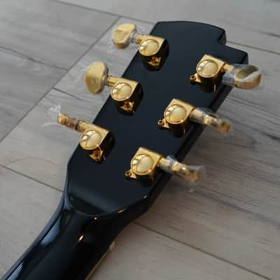 AIO SC77 Left Handed Electric Guitar - Solid Black *Cream Inlay w/SKB-56 Hard Case imagen 11