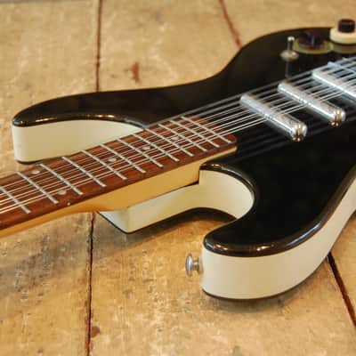 Danelectro Hodad Electric 12 String w/ Waterslide Guitars Baritone Rubber Bridge Conversion - Mosrite Body Early 2000s - Soft Case Included image 10
