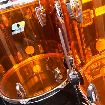 Quiet Riot, Frankie Banali's  2012 Kennedy Center Ludwig "Bonham" Amber  Vistalite Kit 14/16/18/26 image 18