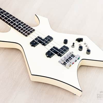1985 B.C. Rich Warlock Bass NJ Series White Nikki Sixx w/ Active Preamp, Japan image 10