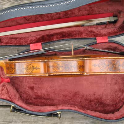 Hardanger Fiddle violin, Hardingfele + Albert Nurnberger Bow  1918 amber image 10