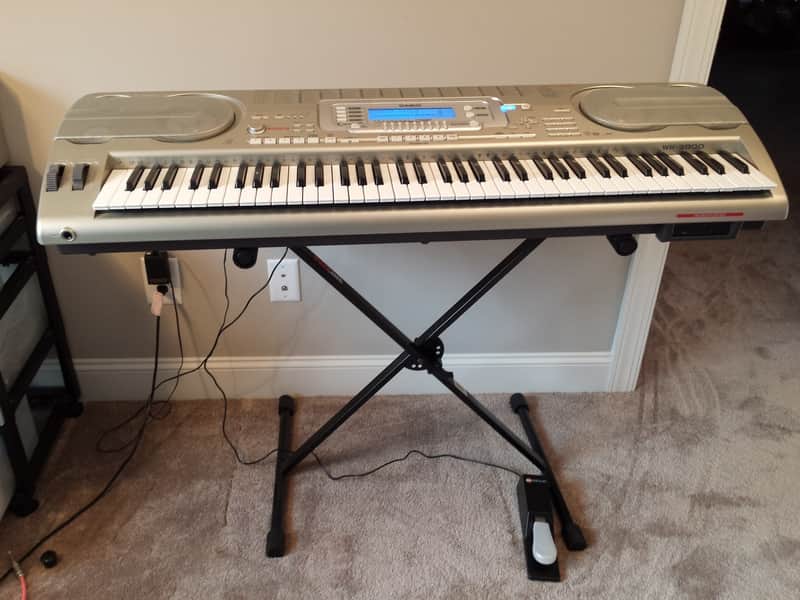 Casio WK 3800 keyboard with stand, power supply and sustain pedal image 1