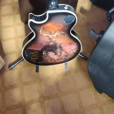 Epiphone Adam Jones Signature Art Series Les Paul Custom 2023 - Frazetta "The Berserker" / Silverburst image 1