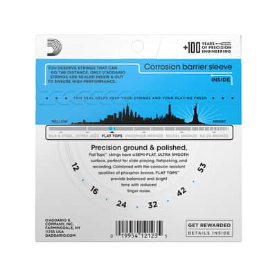D'Addario EFT16 Acoustic Flat Top Phosphor Bronze Light 12-53 image 2